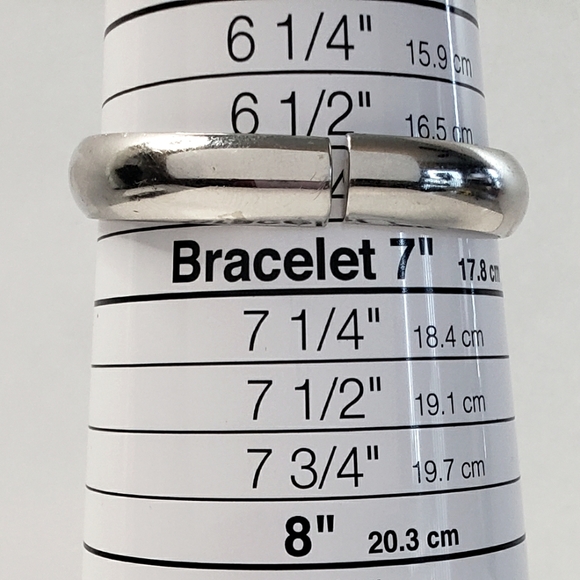 Vintage Signed Whiting & Davis Silver Tone Hinge Clamper Bracelet - Picture 6 of 6